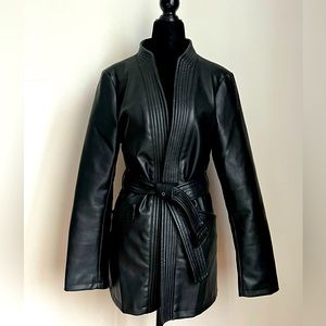 Akira faux leather jacket with belt